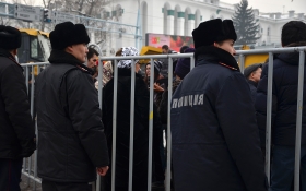 Акция протеста в Алматы против девальвации